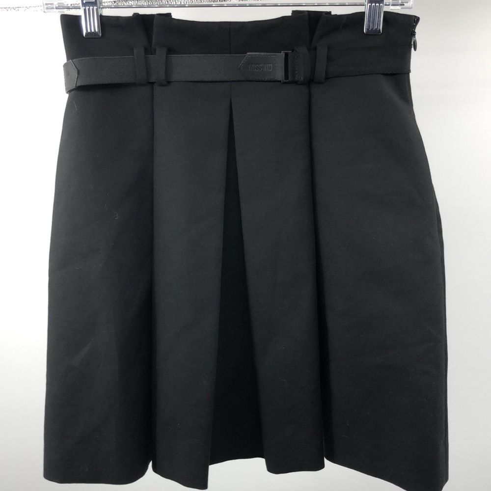 Miss Wu by Jason Wu Black Pleated Belted Skirt Size 4